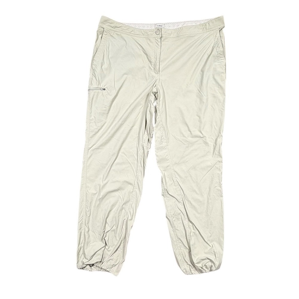 LL Bean Vista Camp Pants Womens 20 Reg Stone Beige Hiking Outdoor 268919